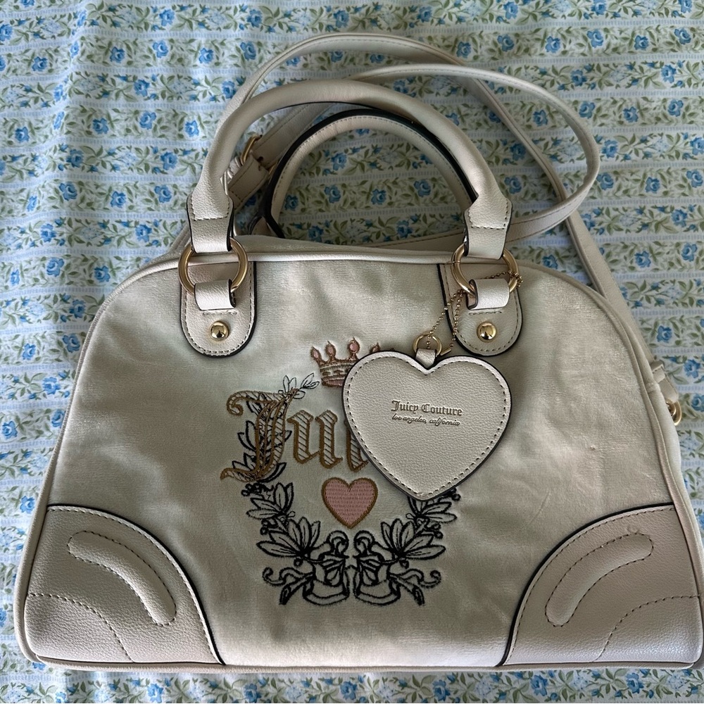 Juicy Couture Satchel in Cream with Heart Charm